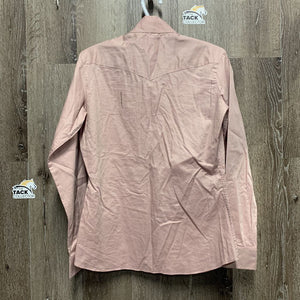 LS Show Shirt, 2 Button Collars *gc, older, seam puckers, crinkles, wrinklles