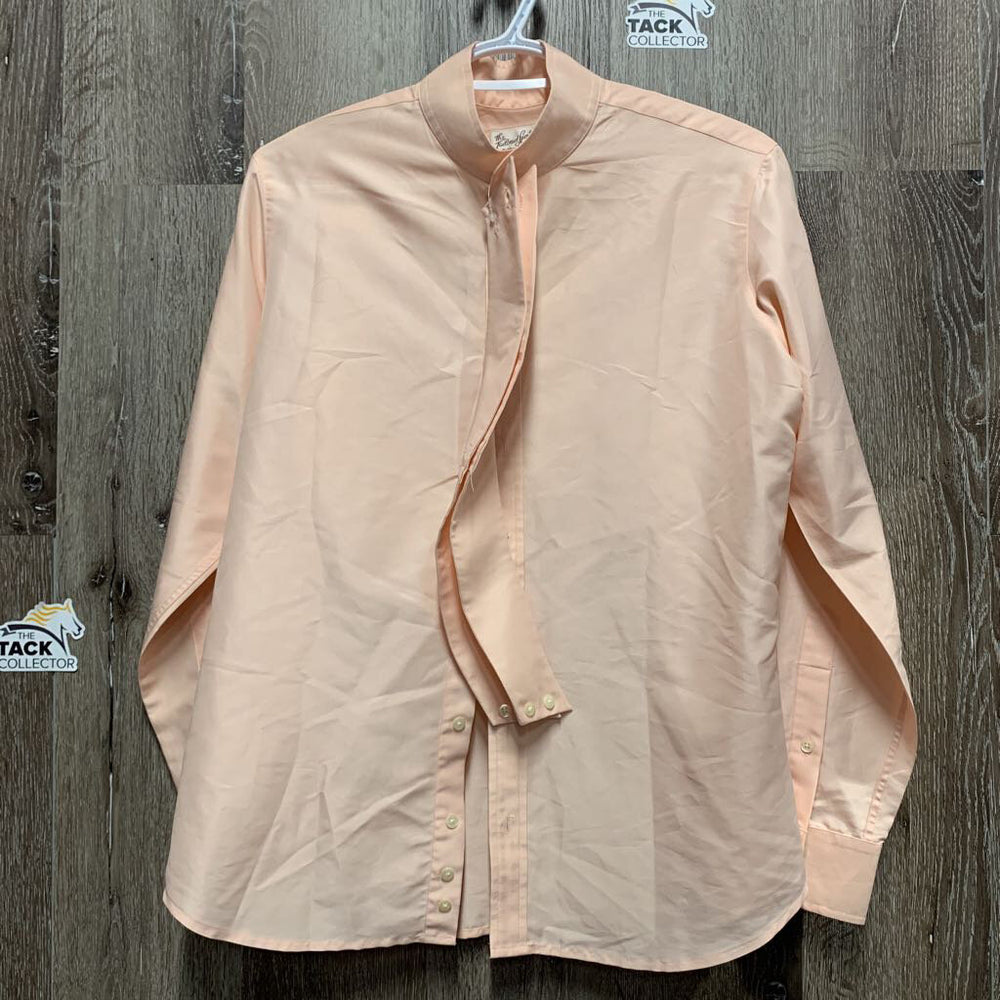 LS Show Shirt, 2 Button Collars *vgc, older, seam puckers, crinkles, collar threads