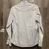 LS Show Shirt, 2 Button Collars *older, seam puckers, crinkles, missing button
