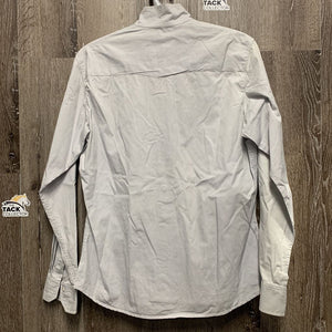 LS Show Shirt, 2 Button Collars *older, seam puckers, crinkles, missing button
