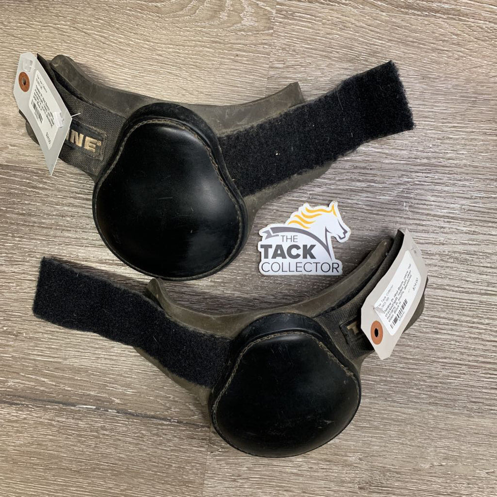Pr Hind Boots, velcro *fair, cracked/split, faded, stiff, clean out/dirty in, scuffs, discolored, older
