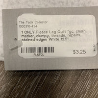 1 ONLY Fleece Leg Quilt *gc, clean, marker, clumpy, threads, repairs, stained edges
