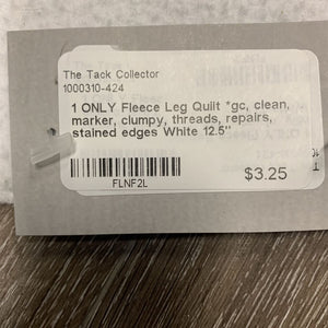1 ONLY Fleece Leg Quilt *gc, clean, marker, clumpy, threads, repairs, stained edges