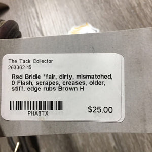 Rsd Bridle *fair, dirty, mismatched, 0 Flash, scrapes, creases, older, stiff, edge rubs