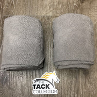 2 Fleece Polo Wraps *gc, dingy, clumpy/pilly, dirt & hair, hairy velcro
