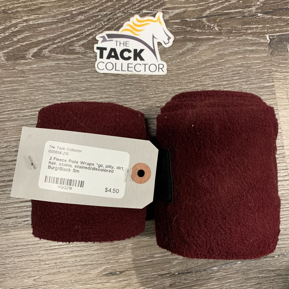 2 Fleece Polo Wraps *gc, pilly, dirt, hair, stains, stained/discolored
