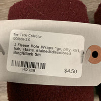 2 Fleece Polo Wraps *gc, pilly, dirt, hair, stains, stained/discolored
