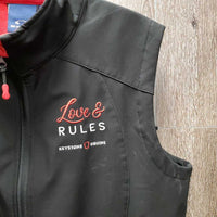 Vest, Zipper "Love & Rules" *new, lining tape?
