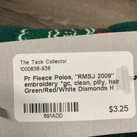 Pr Fleece Polos, "RMSJ 2009" embroidery *gc, clean, pilly, hair
