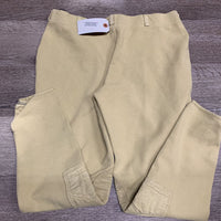 Hvy Cotton Breeches *older, v.puckered knees, gc, seat seams: pulls & sm holes
