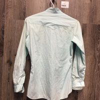 LS Show Shirt *0 collar, older, seam puckers, collar stains
