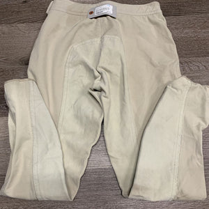 Full Seat Breeches, Side Zip *gc, undone stitching, seam puckers, wavy waist, older, mnr discolored seat & legs