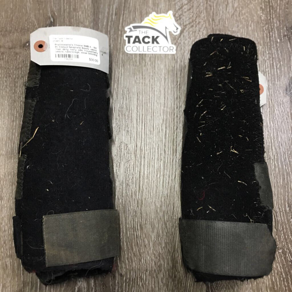 Pr Closed Neoprene Boots, velcro *fair, dirty, hairy, pills, frayed/hairy velcro, rubs/snags, weak stitching