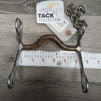 Flat Curved SS Sweet Iron High Port Western Curb, curb chain& caribiner *vgc, rust, scratches
