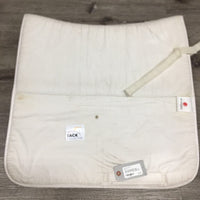 Pillow Quilt Dressage Saddle Pad, tabs *gc, older, mnr dirt, stains
