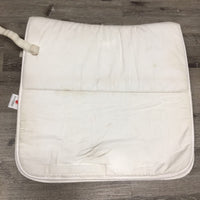 Pillow Quilt Dressage Saddle Pad, tabs *gc, older, mnr dirt, stains
