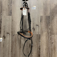 Rsd/Padded Bridle, Flash *gc, v.chewed noseband, stiff, v.loose keepers, scraped edges
