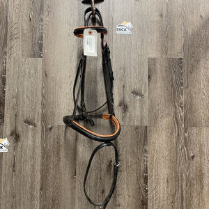 Rsd/Padded Bridle, Flash *gc, v.chewed noseband, stiff, v.loose keepers, scraped edges
