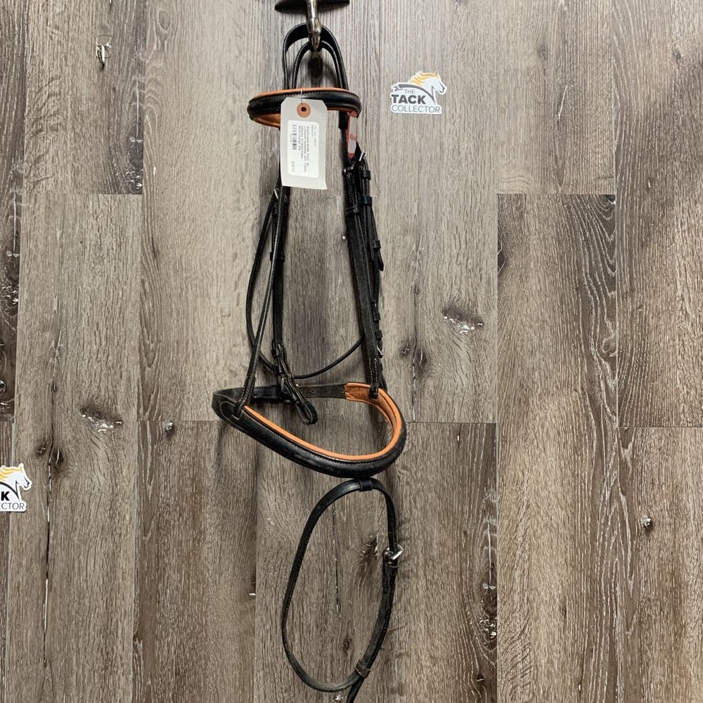 Rsd/Padded Bridle, Flash *gc, v.chewed noseband, stiff, v.loose keepers, scraped edges