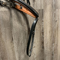 Rsd/Padded Bridle, Flash *gc, v.chewed noseband, stiff, v.loose keepers, scraped edges

