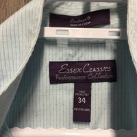 LS Show Shirt, 1 Button Collar *older, seam puckers, pits, gc
