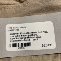 Euroseat Breeches *gc, mnr pills, seam puckers, v.puckered/stretched seat, stains/discolored

