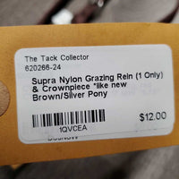 Nylon Grazing Rein (1 Only) & Crownpiece *like new
