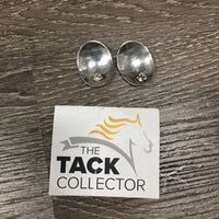 Pr Oval Engraved Silver Earrings, Anvil *xc, mnr rub
