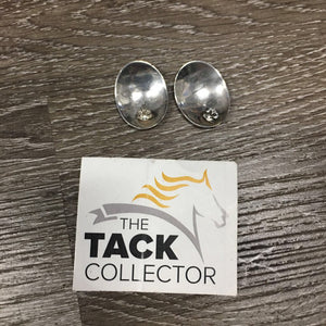 Pr Oval Engraved Silver Earrings, Anvil *xc, mnr rub