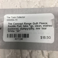 Quilt Fleece Saddle Pad, tabs *gc, clean, stained, puckered, clumpy/pilly, mnr tear
