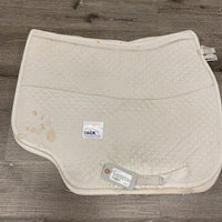 Quilt Fleece Event Saddle Pad, tabs *fair, clean, stained, dingy, threads, hair, clumpy fleece, tears
