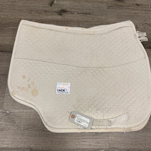 Quilt Fleece Event Saddle Pad, tabs *fair, clean, stained, dingy, threads, hair, clumpy fleece, tears