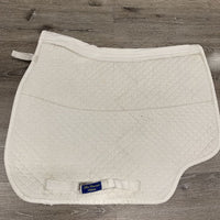 Quilt Fleece Event Saddle Pad, tabs *fair, clean, stained, dingy, threads, hair, clumpy fleece, tears
