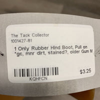 1 Only Rubber Hind Boot, Pull on *gc, mnr dirt, stained?, older
