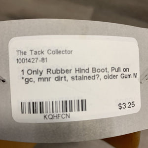 1 Only Rubber Hind Boot, Pull on *gc, mnr dirt, stained?, older