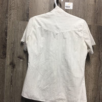 SS Show Shirt *0 collar, dingy, pits, older, seam puckers, crinkled