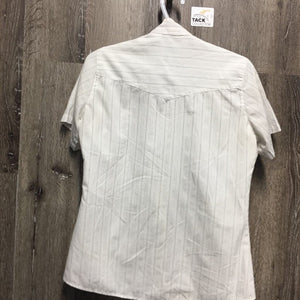 SS Show Shirt *0 collar, dingy, pits, older, seam puckers, crinkled