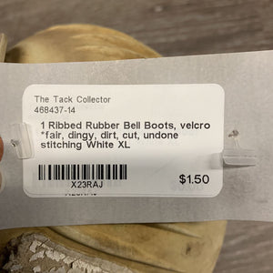 1 Ribbed Rubber Bell Boots, velcro *fair, dingy, dirt, cut, undone stitching