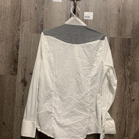 LS Show Shirt, attached Magnetic Collar *vgc, v.wrinkled, v.mnr stains?, loose button threads
