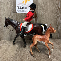 "Best of Australia" Black Caviar Mare & Foal, English Tack & Rider *xc
