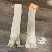 Pr Pull on Stretchy Horse Leg Socks *gc, dirt, pills, torn end, stains