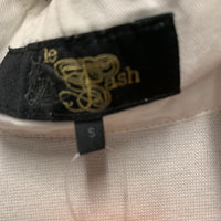 SS Jersey Show Shirt, attached Magnetic Collar *gc, hairy, crinkled, folded cuffs, older, seam puckers
