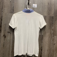 SS Jersey Show Shirt, attached Magnetic Collar *gc, hairy, crinkled, folded cuffs, older, seam puckers
