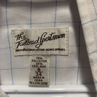 LS Show Shirt, 1 Button Collar *gc, older, snags, seam puckers, frayed collar edge