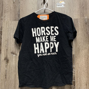 SS T Shirt "Horses Make Me Happy..." *gc, hair, v.mnr cracking vinyl, faded, hair