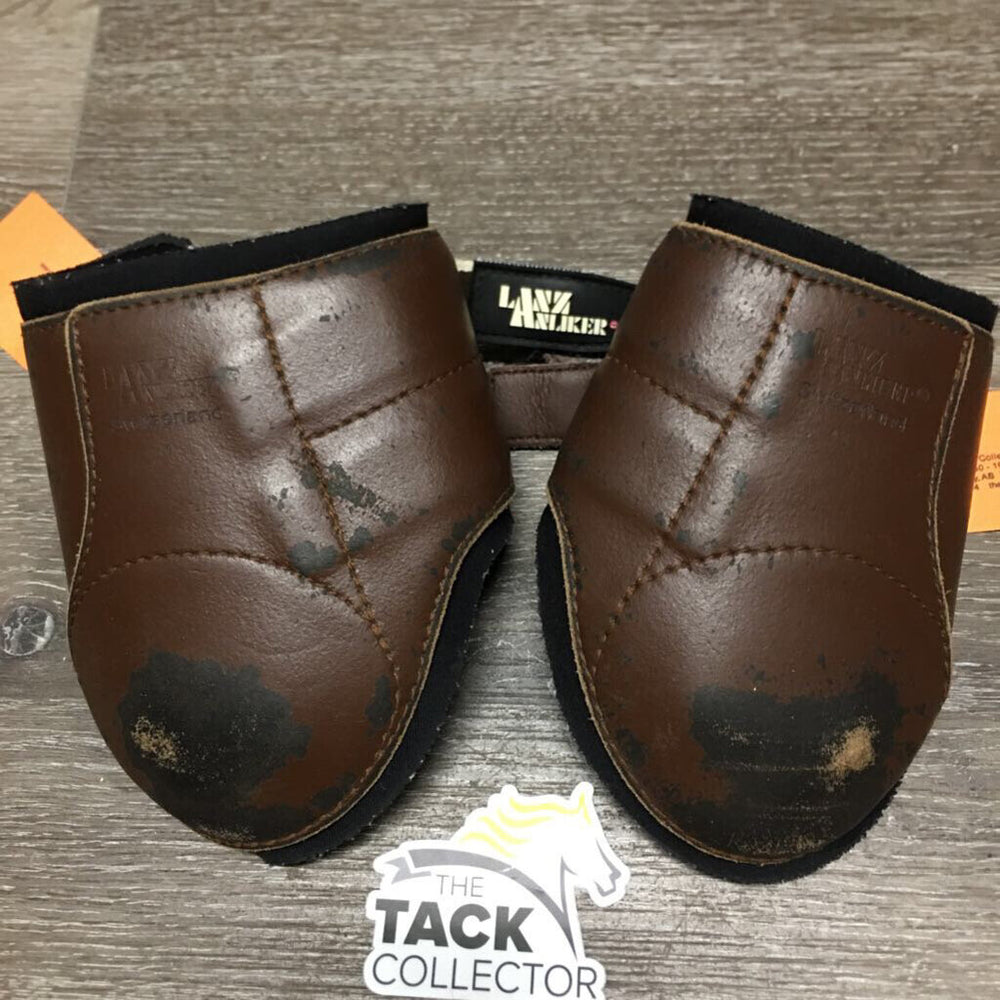 Pr Hind Boots, metal tabs *fair, rubs/thin spots, clean, stains, older, pilly, faded