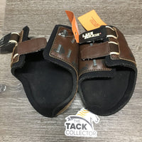 Pr Hind Boots, metal tabs *fair, rubs/thin spots, clean, stains, older, pilly, faded
