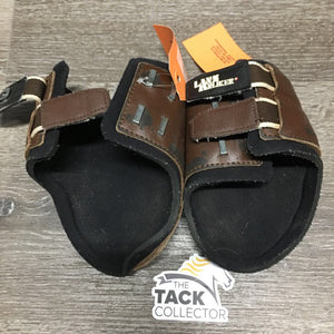 Pr Hind Boots, metal tabs *fair, rubs/thin spots, clean, stains, older, pilly, faded