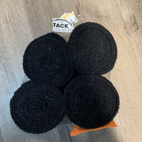 4 Thick Fleece Polo Wraps *gc, v.hairy, faded, v.clumpy, fluffy velcro, clean
