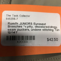 JUNIORS Euroseat Breeches *v.pilly, discolored/dingy, seam puckers, undone stitching
